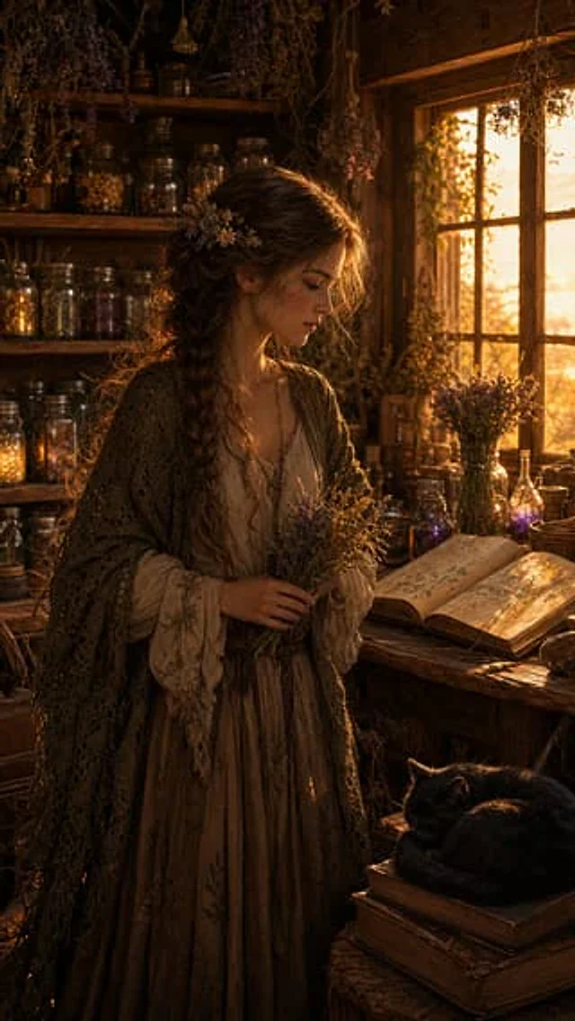 Example generated from “Cottagecore Witch Apothecary Scene”
