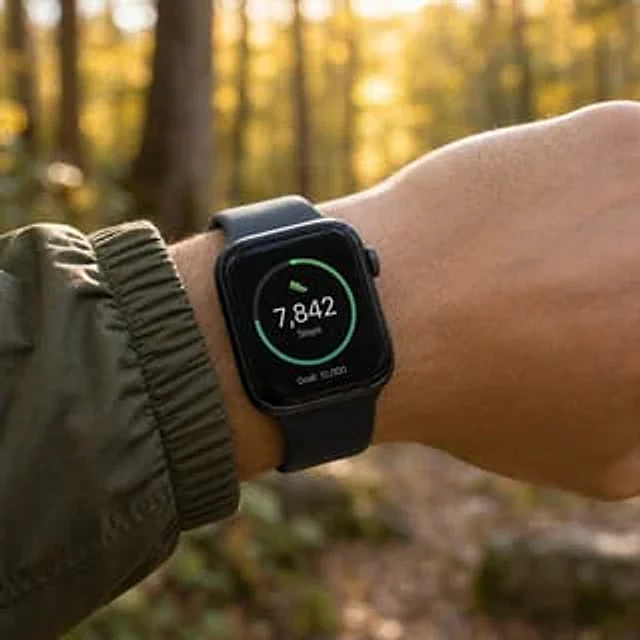Example generated from “Smartwatch on Wrist with Forest Bokeh”