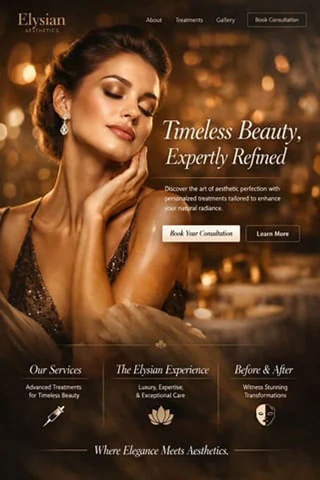 Example generated from “Luxury Aesthetics Website Mockup”