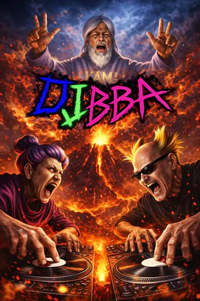 Example generated from “Intense Elderly DJ Volcano Poster”