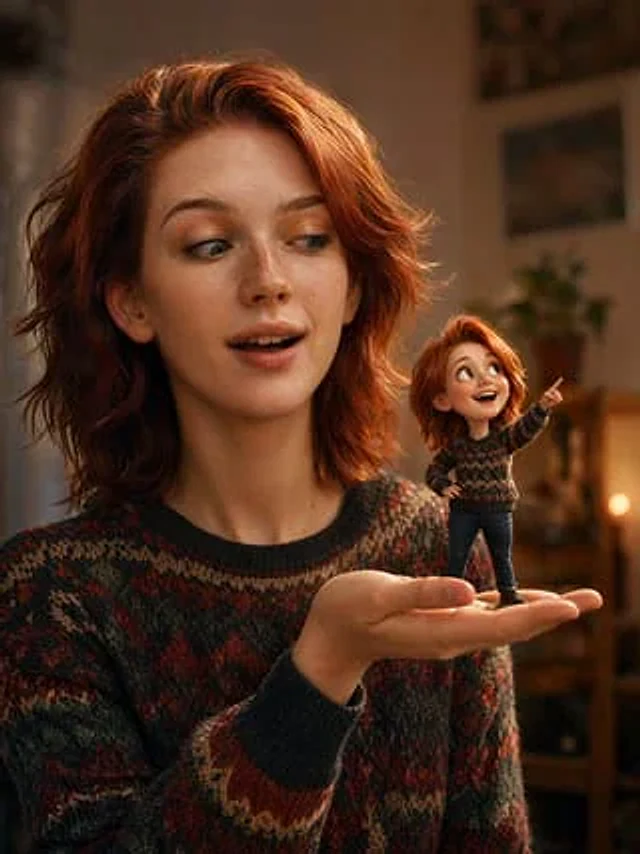 Example generated from “Cinematic Portrait with 3D Mini Character”