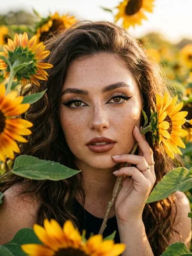 Example generated from “Product Marketing - Sunflowers and Cinematic Eye-Lip Portrait”