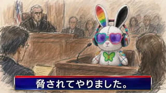 Example generated from “Courtroom Sketch Rabbit Witness”