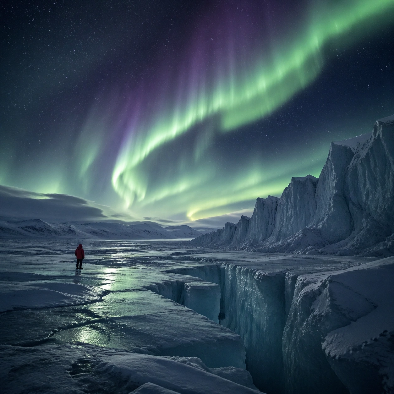Aurora Glacier Cinematic Still — ChaosRealmsAI · MIT