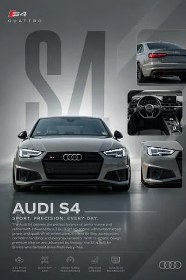 Example generated from “Audi S4 Promotional Poster”