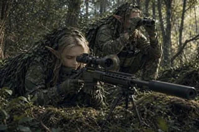 Example generated from “Elf Sniper Team in Forest Ambush”