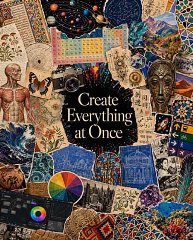 Example generated from “Maximalist Create Everything Poster”