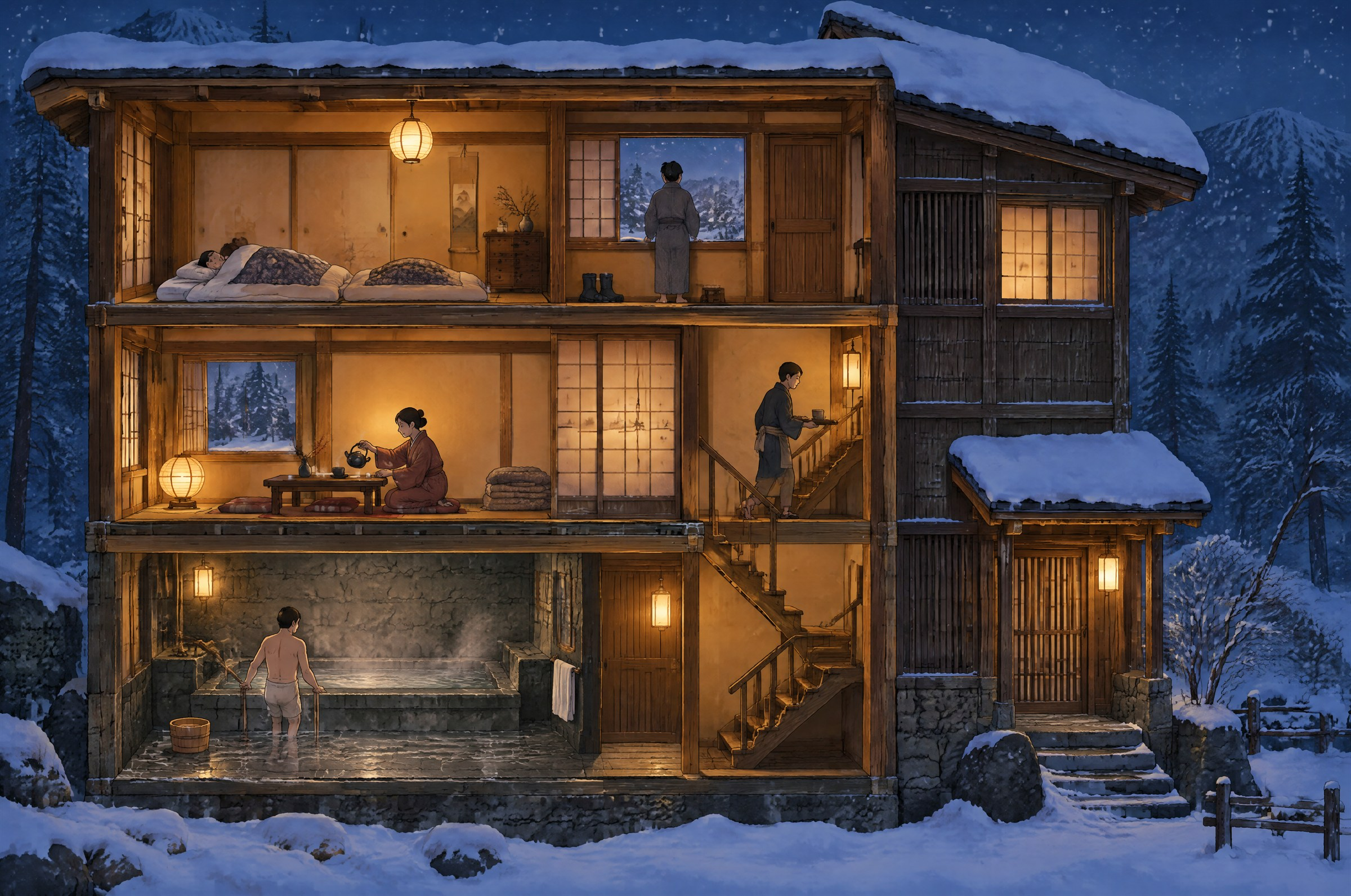 Example generated from “Mountain Bathhouse Cutaway — Callirra Atlas · CC BY 4.0”