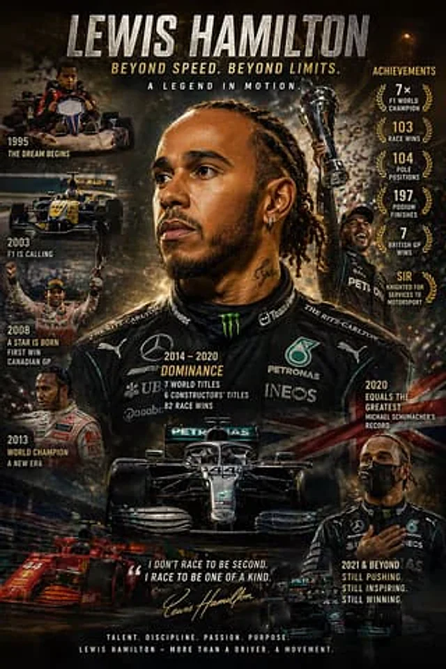 Example generated from “Cinematic Racing Legend Poster”