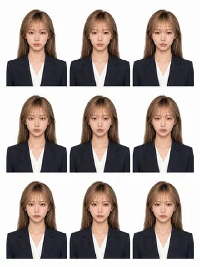 Example generated from “Nine-Photo ID Portrait Sheet”