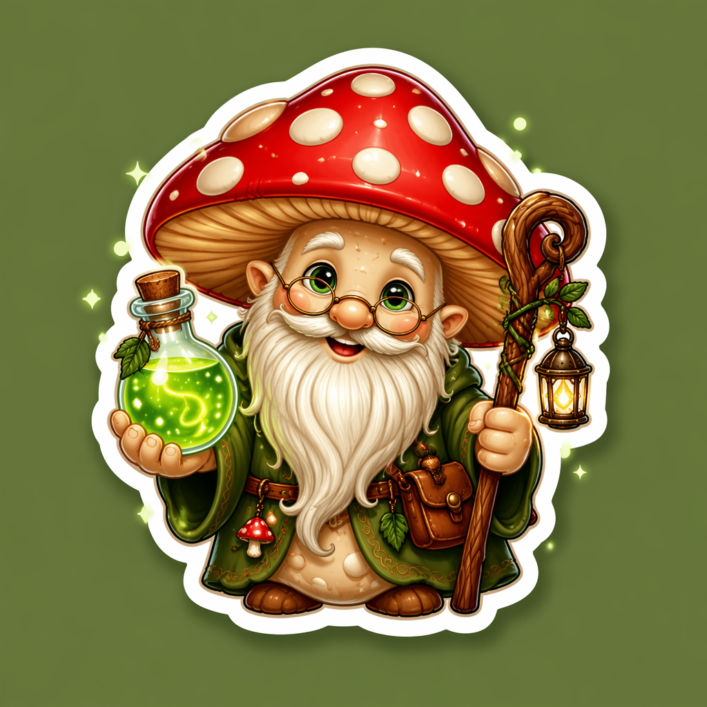 Example generated from “Mushroom Wizard Sticker Avatar — API Models · CC BY 4.0”