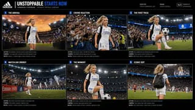 Example generated from “Cinematic Football Commercial Storyboard”