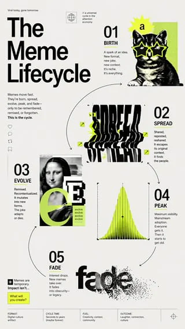 Example generated from “Meme Lifecycle Editorial Infographic”