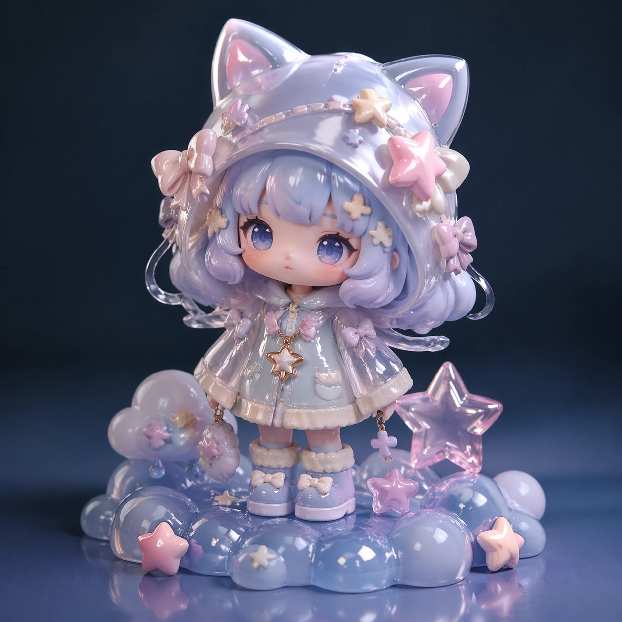 Pastel Cat-Eared Collectible Figurine Concept — ChaosRealmsAI · MIT