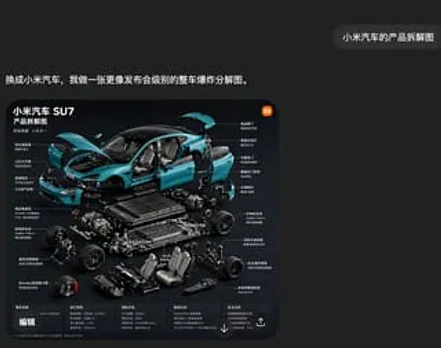 Example generated from “Xiaomi SU7 Exploded View Chat Screenshot”