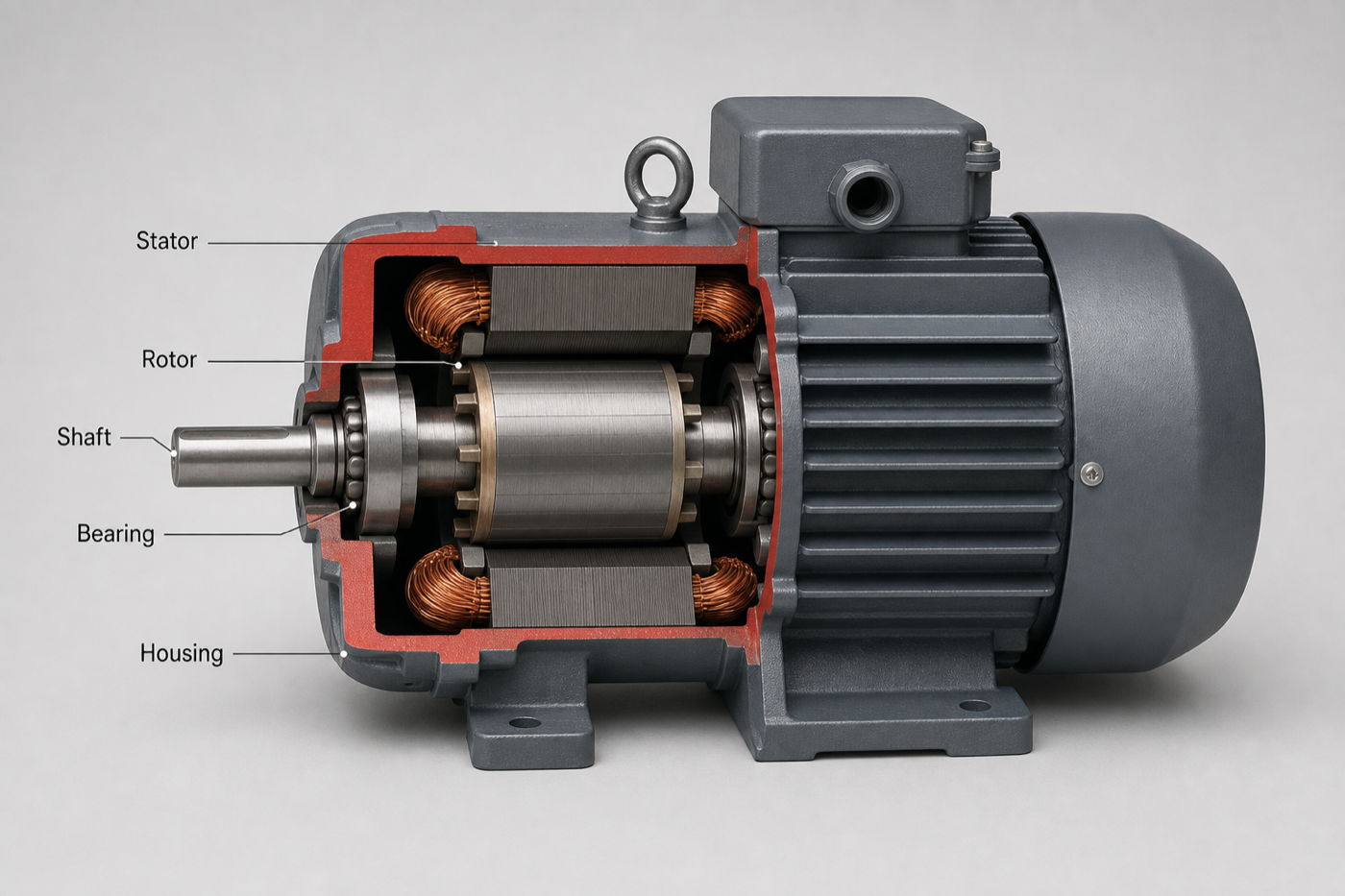 Example generated from “Style demo · Cross-section — electric motor”