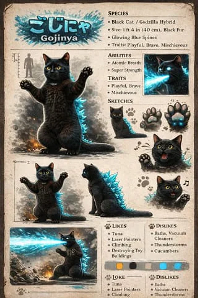 Example generated from “Creature Concept Reference Sheet”