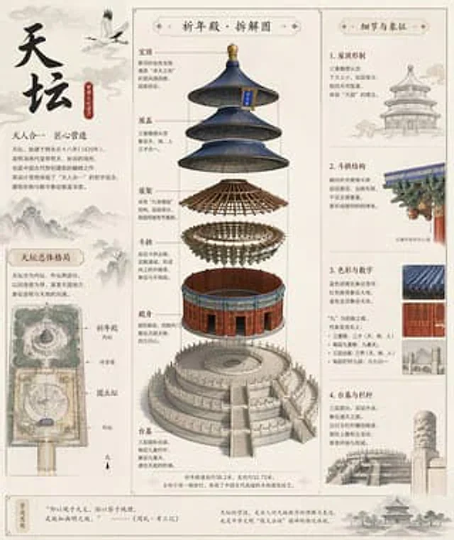 Example generated from “天坛古建拆解全图”
