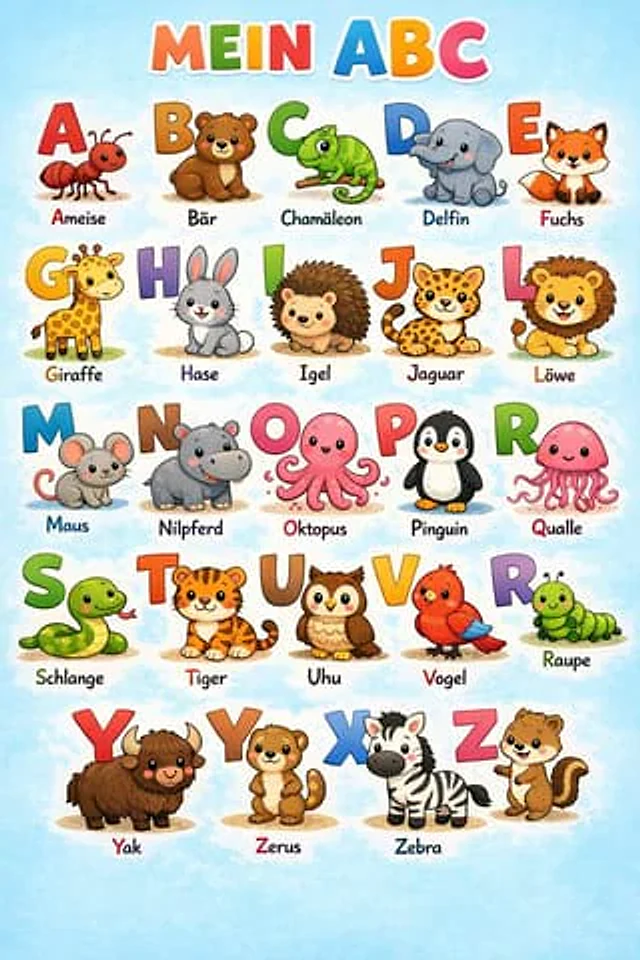 Example generated from “German alphabet poster for children”
