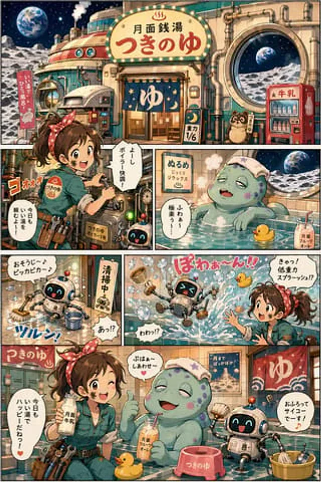 Example generated from “Moon Bathhouse Manga Page”