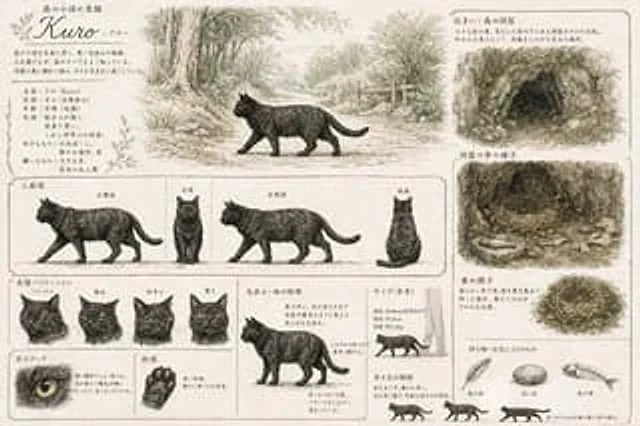 Example generated from “Vintage Creature Concept Art Sheet”