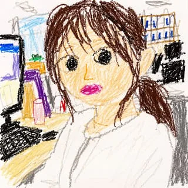 Example generated from “Toddler Crayon Office Selfie”