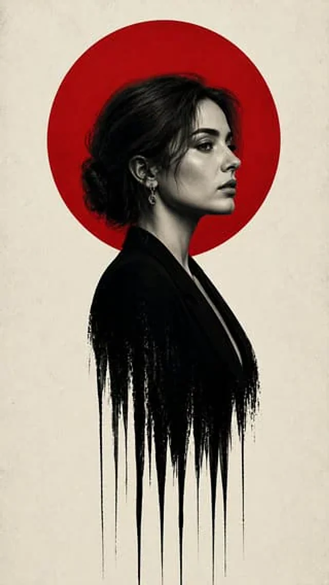 Example generated from “Noir Woman With Red Halo Poster”
