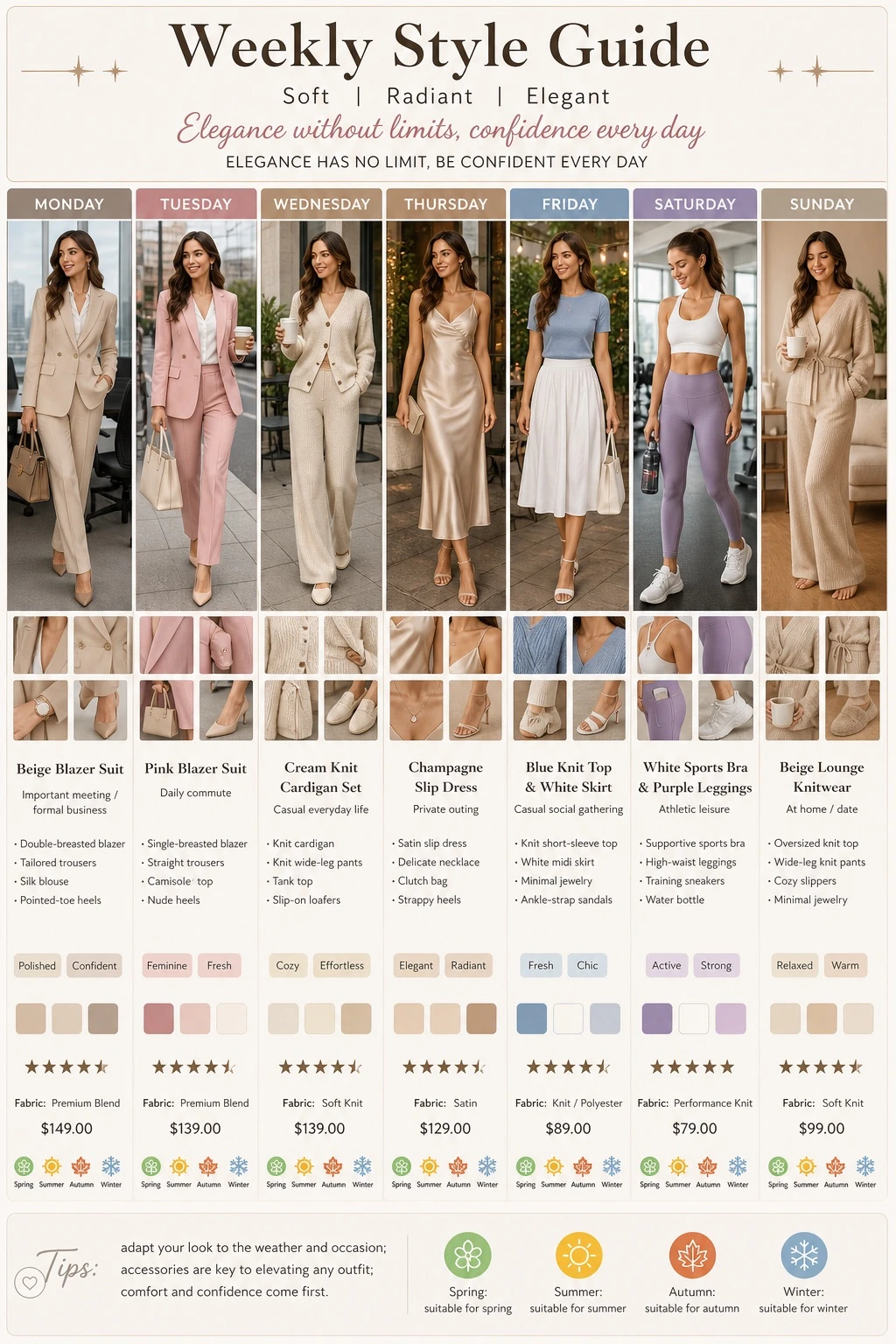 Seven-Day Fashion Lookbook Layout Study — ClawLabs AI · MIT