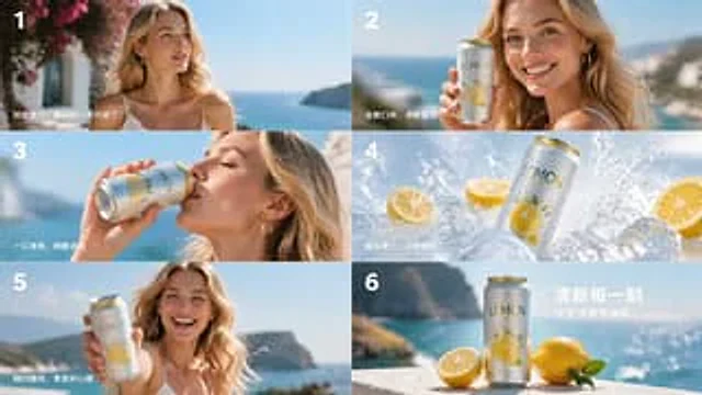 Example generated from “Lemon Drink Ad Storyboard”