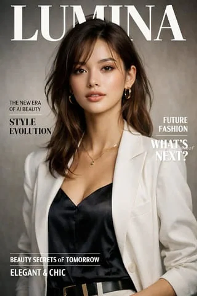 Example generated from “Fashion Magazine Cover Portrait”
