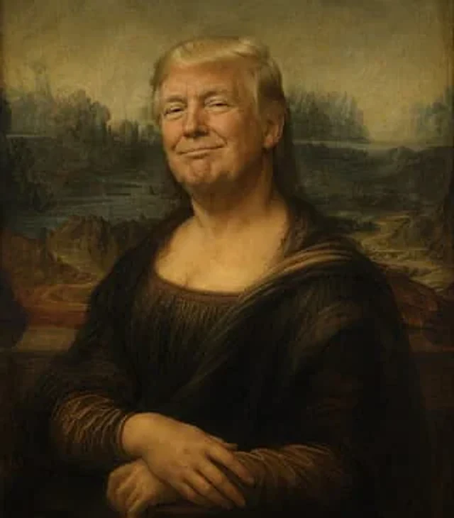 Example generated from “Censored Mona Lisa Oil Portrait”