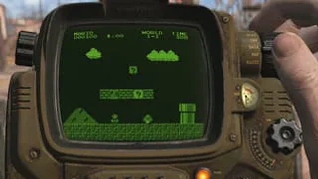 Example generated from “Retro Wrist Computer Playing Classic Platformer”