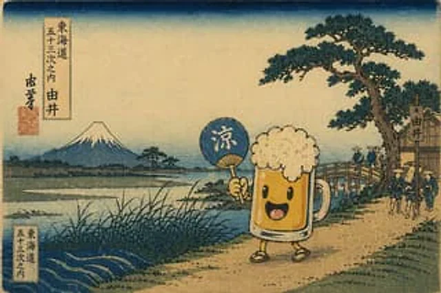 Example generated from “Ukiyo-e Mascot Landscape”