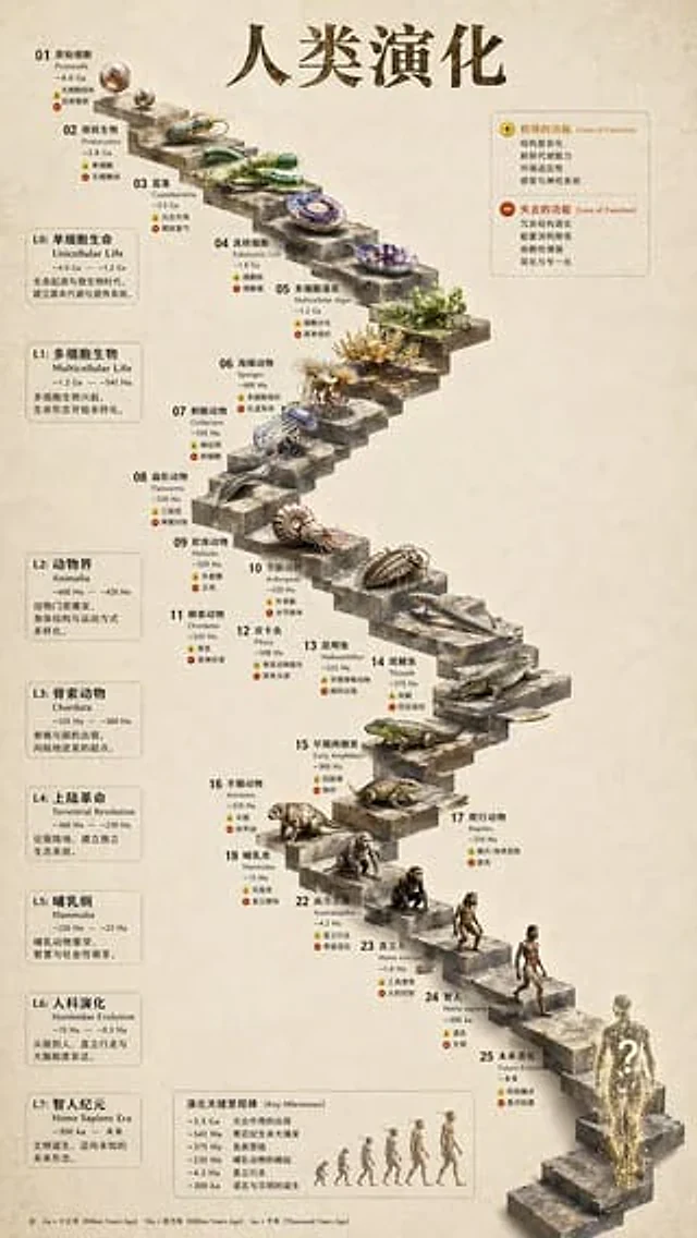Example generated from “3D Stone Staircase Evolution Infographic”