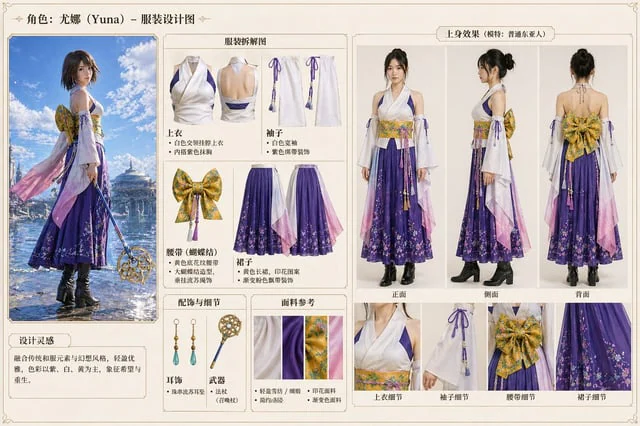 Example generated from “Anime Character Clothing Deconstruction”
