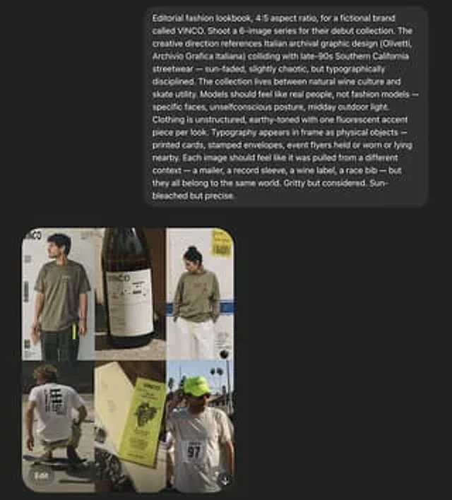 Example generated from “VINCO Editorial Moodboard Screenshot”