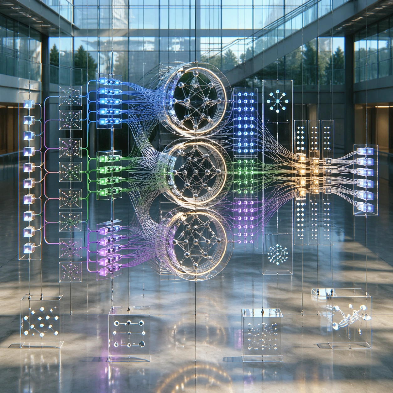 Transformer Attention Atrium Visual Metaphor — ChaosRealmsAI · MIT
