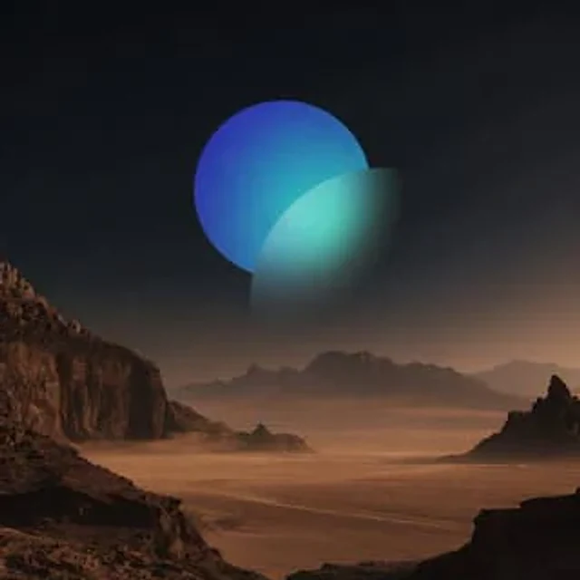 Example generated from “Surreal Desert with Twin Celestial Spheres”