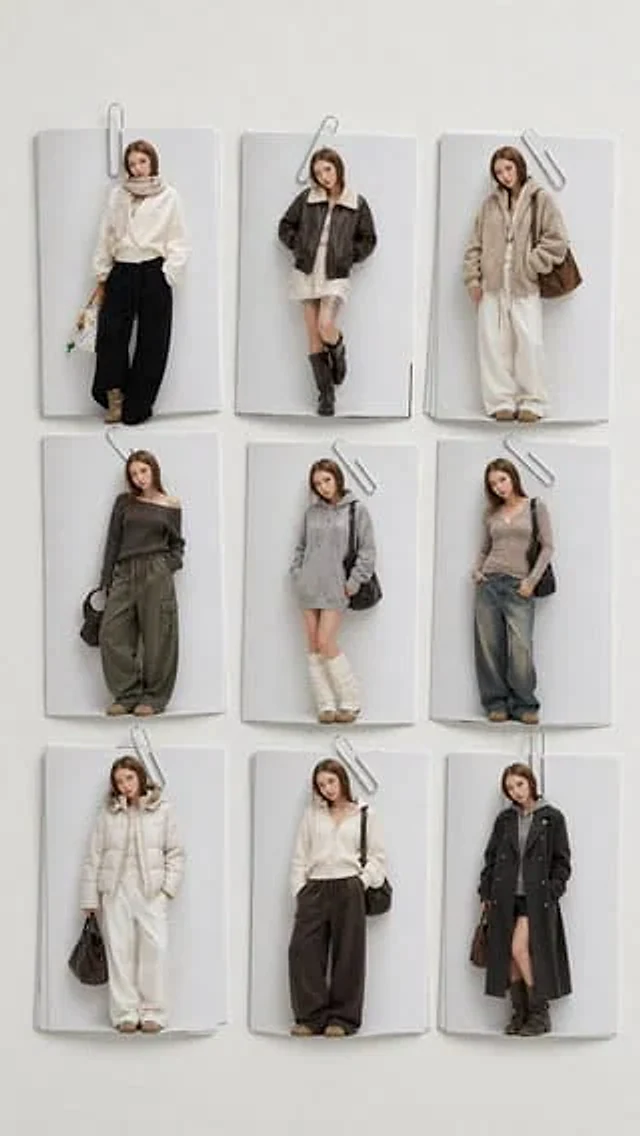 Example generated from “Minimalist 9-Look Fashion Collage”