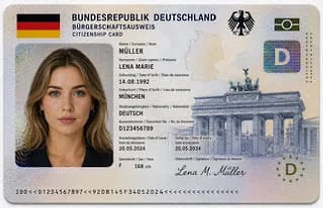 Example generated from “German Citizenship Identity Card Mockup”