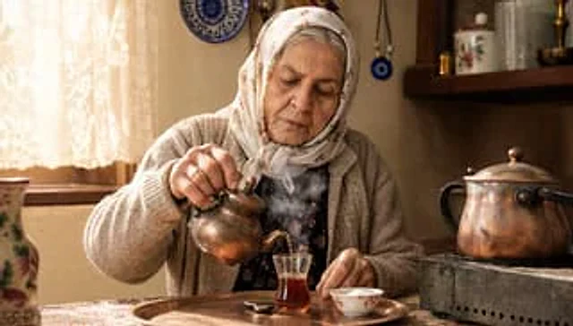 Example generated from “Turkish Grandma Pouring Tea”