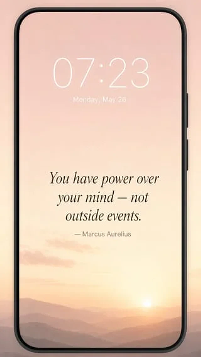 Example generated from “iOS Lock Screen Concept — Stoic Quote”