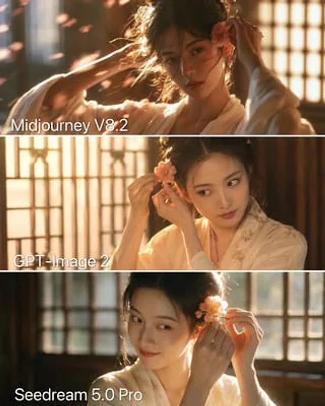 Example generated from “Three-Panel Chinese Aesthetic Model Comparison”