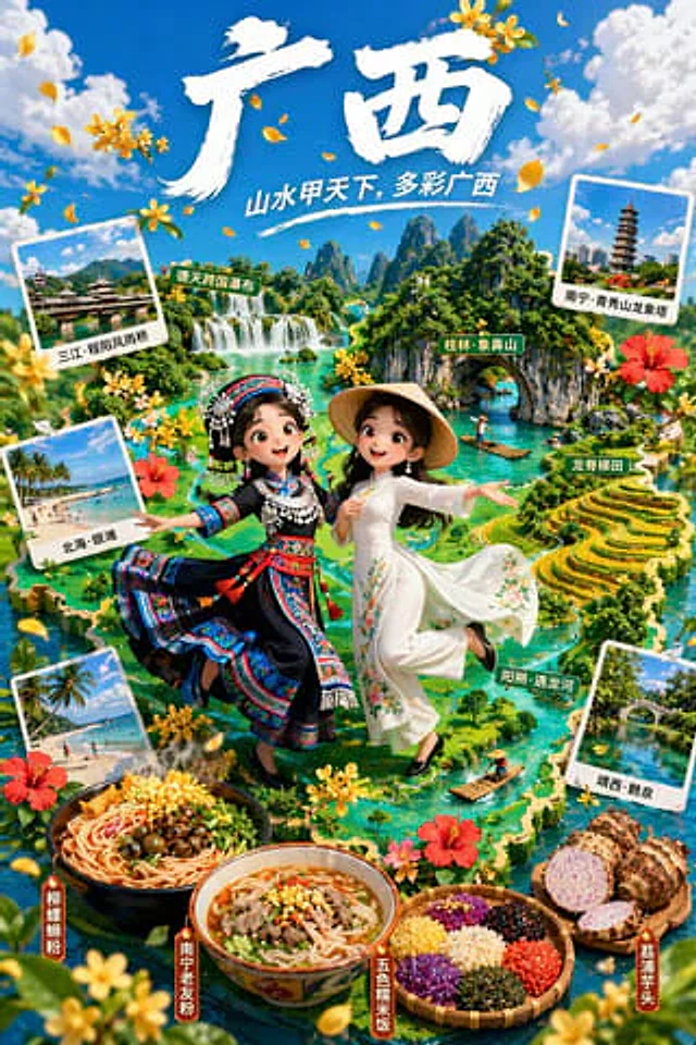 Example generated from “3D Animated Tourism Infographic Poster”