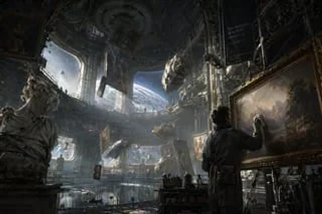 Example generated from “Sci-Fi Orbital Art Museum”