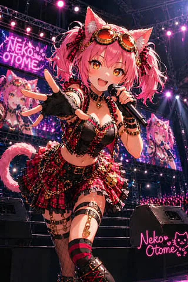 Example generated from “Catgirl Idol Concert Stage”