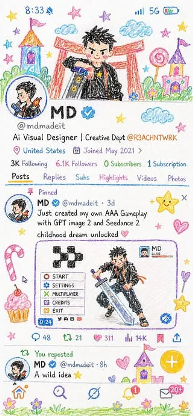Example generated from “Crayon Style Illustration Profile Picture”