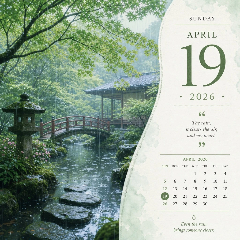 Rainy Garden Daily Calendar Layout — ClawLabs AI · MIT