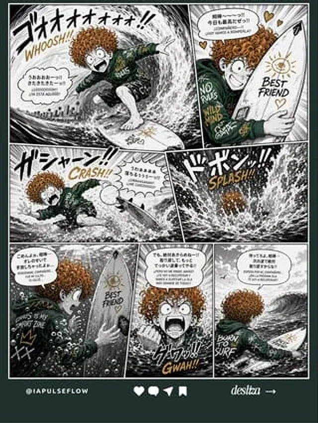 Example generated from “Manga Surf Wipeout Comic Poster”