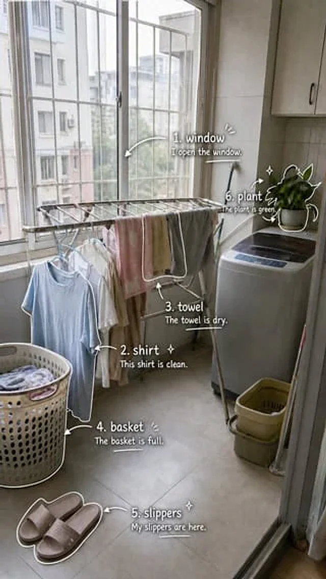 Example generated from “Laundry Balcony Vocabulary Journal”